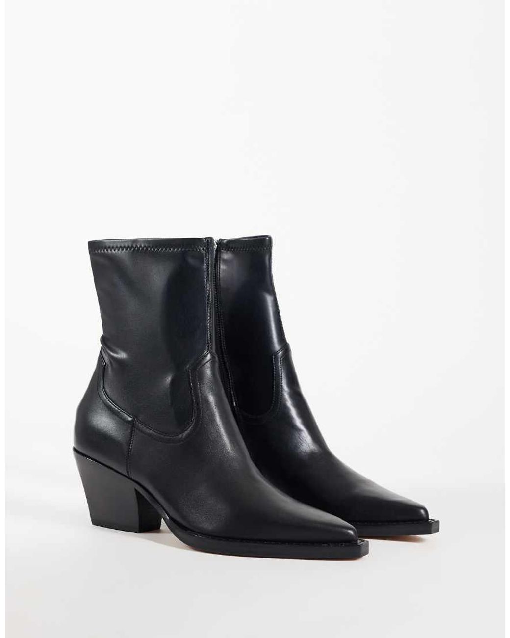 Dolce Vita Black Rutger Western Mid Ankle Boots