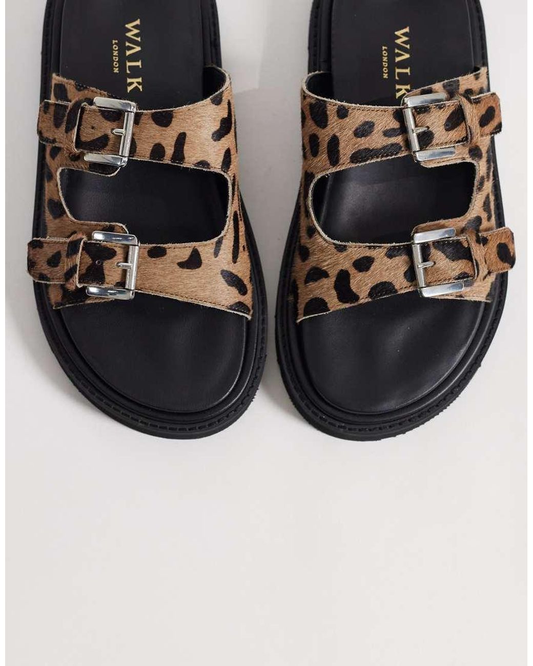 Walk London Black Budapest Double-strap Sandals