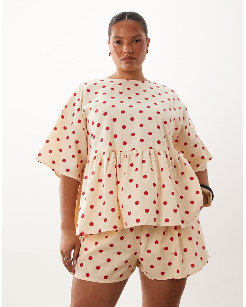ASOS Pink Asos Design Curve Tie Waist Pocket Detail Co-ord Shorts