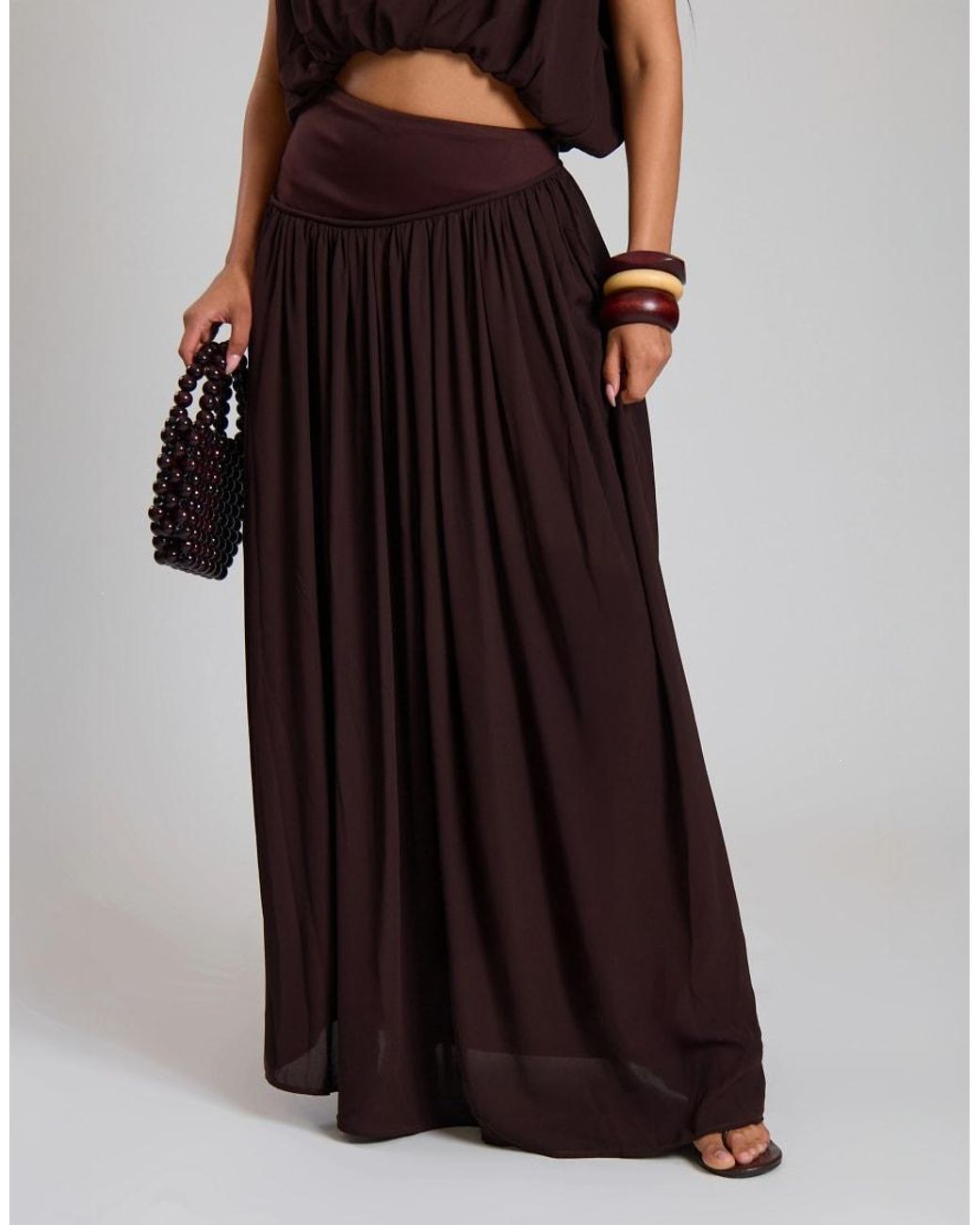 Missy Empire White Woven Ruched Asym Drop Waist Maxi Skirt