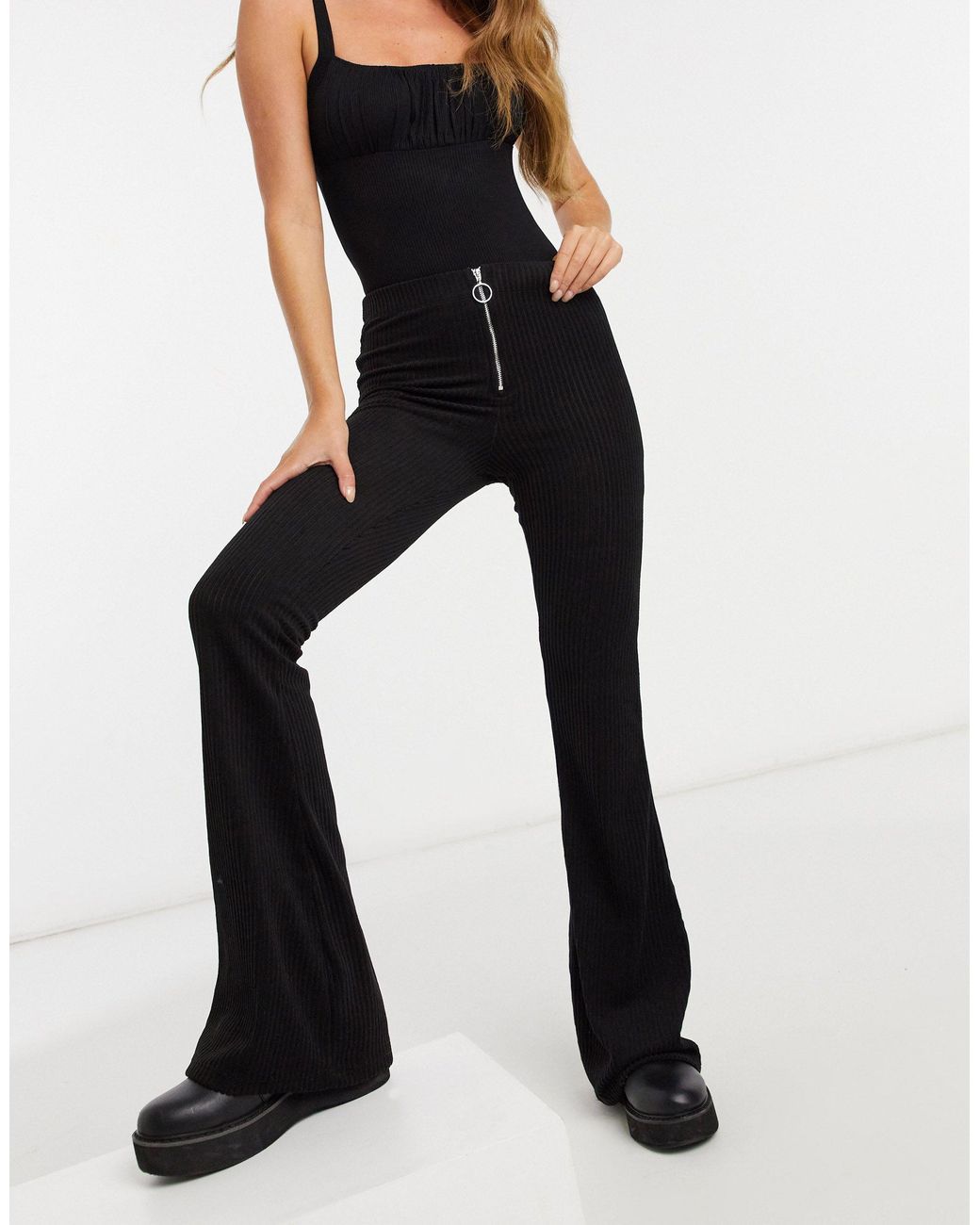 Buy Tokyo Talkies Black Solid Flared Trouser for Women Online at Rs416   Ketch