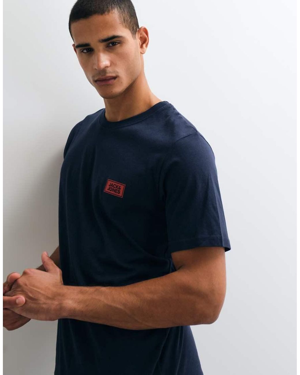 Jack & Jones Blue Chest Logo T-shirt for men