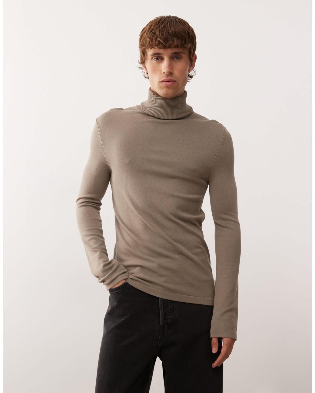Collusion Natural Soft Knitted Roll Neck for men