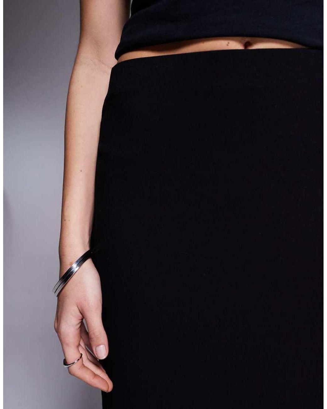 River Island Blue Clean Neoprene Maxi Skirt