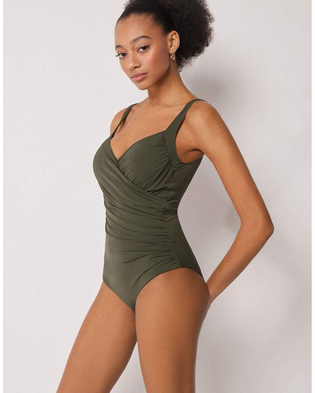 Calzedonia Green Swimsuit Elegant Draping