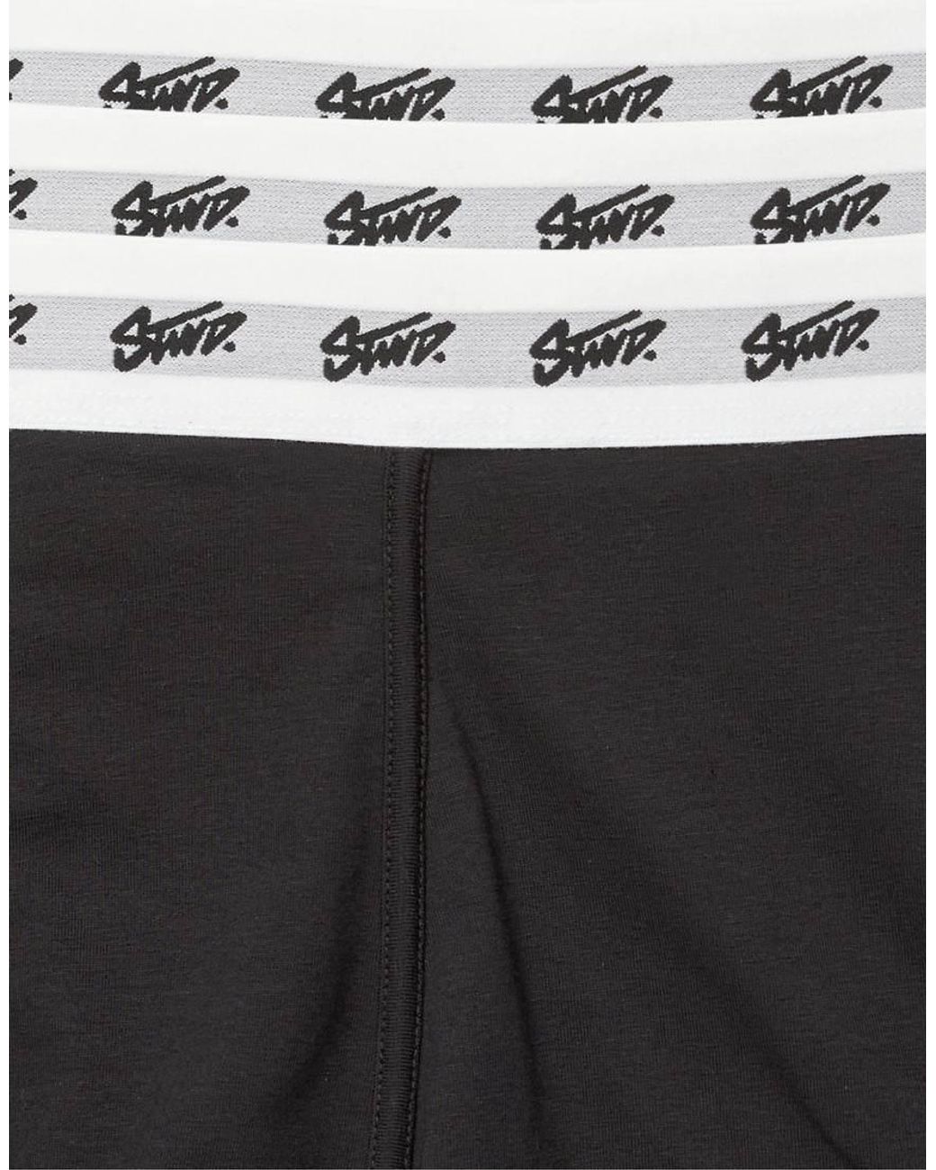 Pull&Bear Pack Of 3 Stwd Black Boxers for men