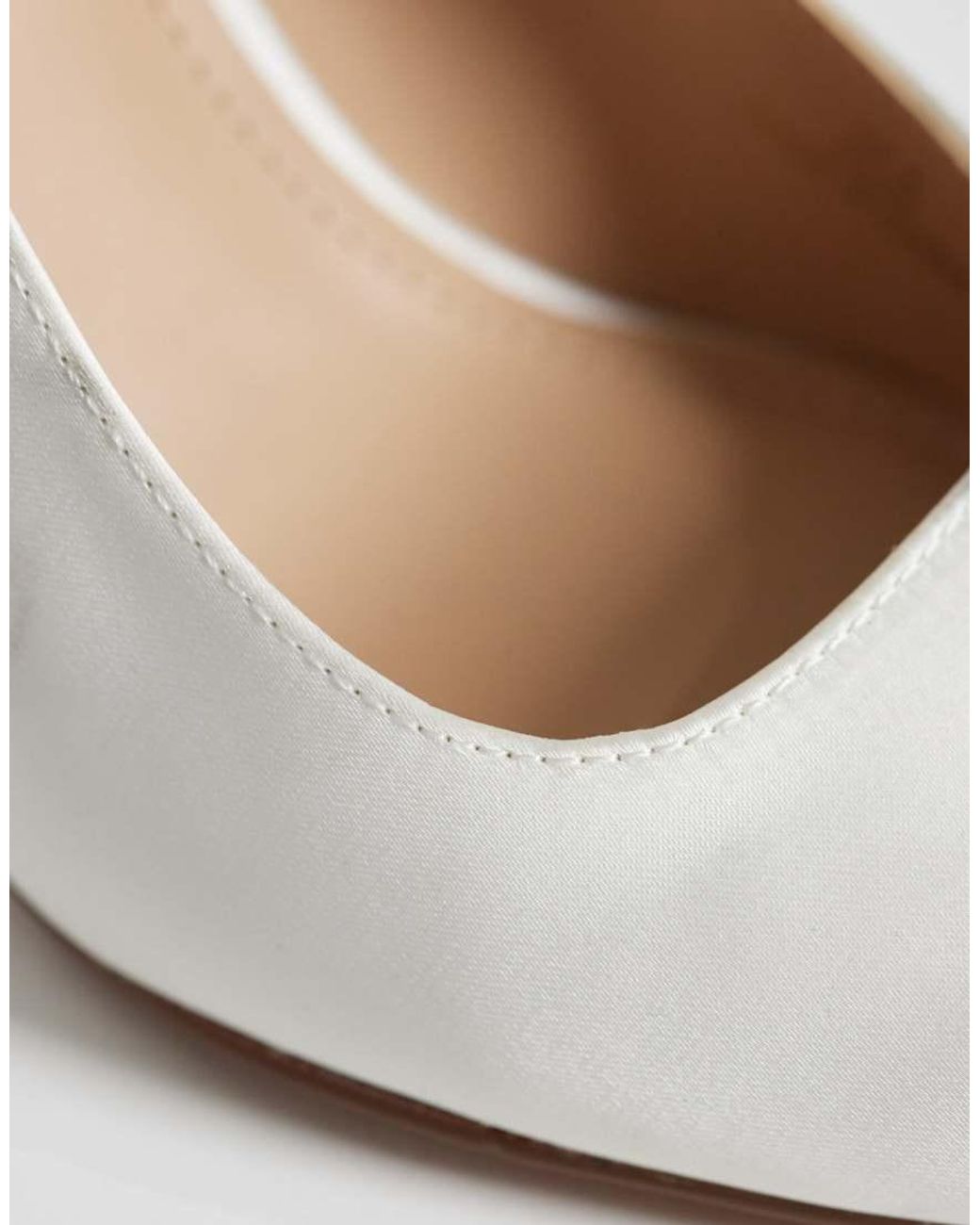 Schuh White Sade Slingback Heeled Shoes
