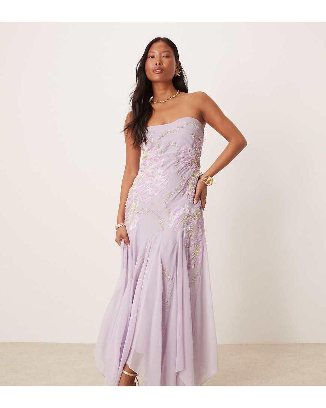 asos design lace trimmed maxi dress with floral embellishment May Queen MQ1920 main image 0