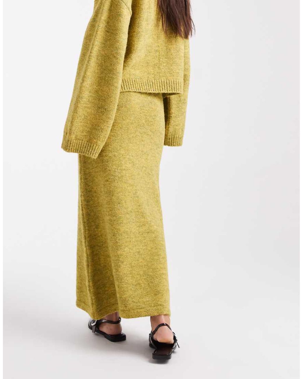 ASOS Metallic Knitted Maxi Skirt Co-ord With Wool