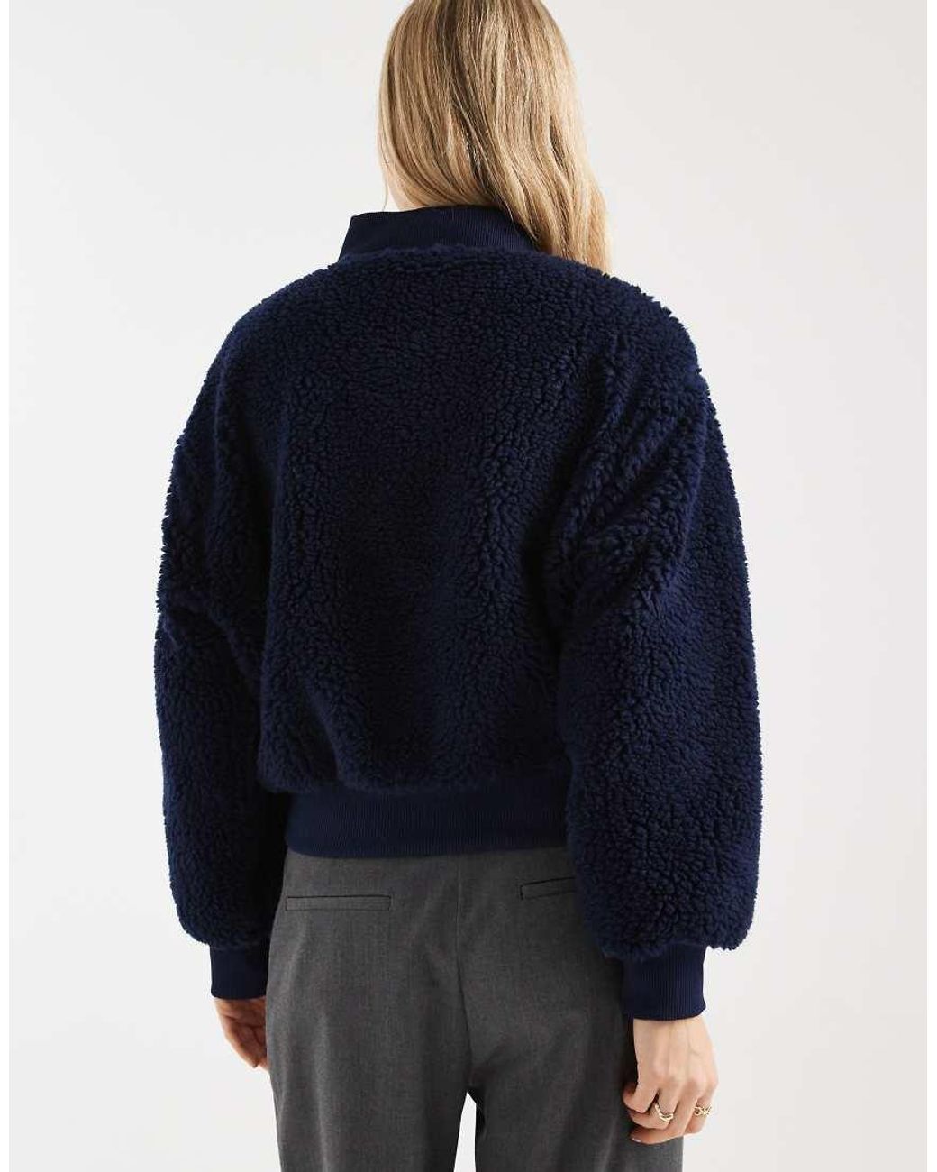 ASOS Blue Borg Bomber Jacket