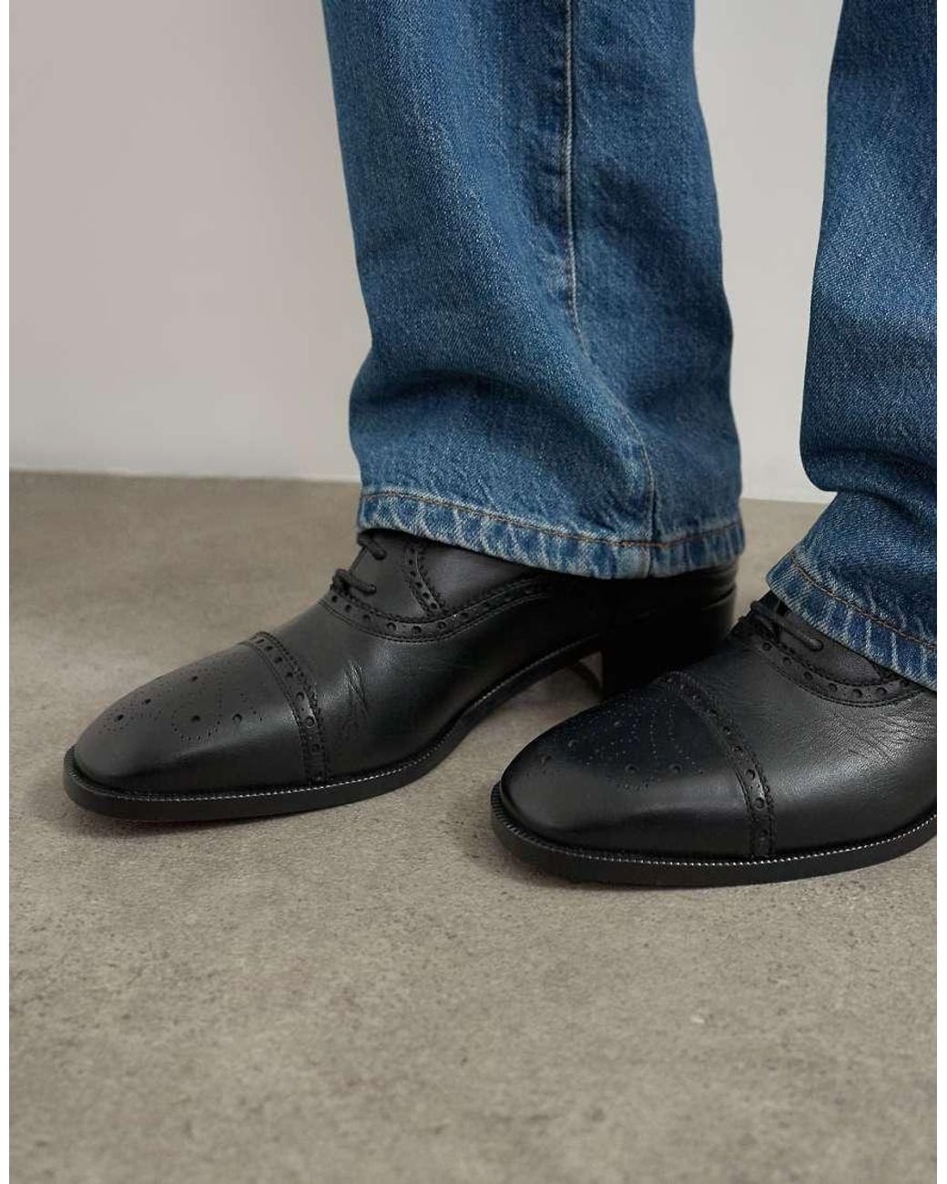 TOPSHOP Blue X Talia Byre Premium Real Leather Brogue