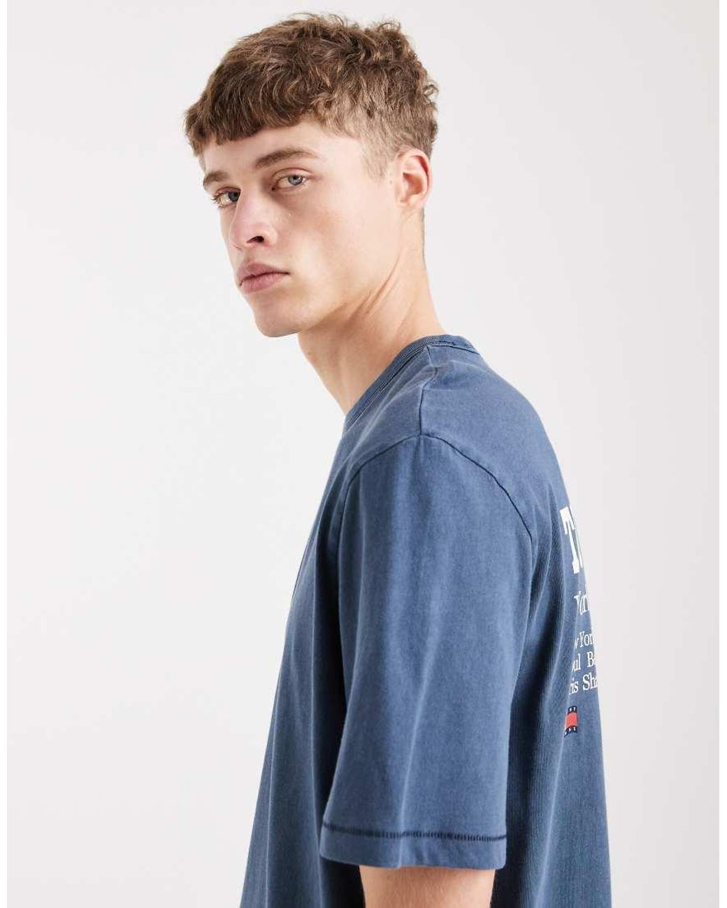 Tommy Hilfiger Blue 90s Waving Flag Logo T-shirt for men