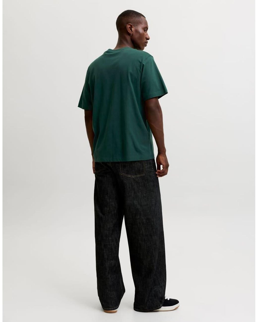 Jack & Jones Green Frederiksberg Relaxed Fit Crew Neck Short Sleeve T-shirt for men