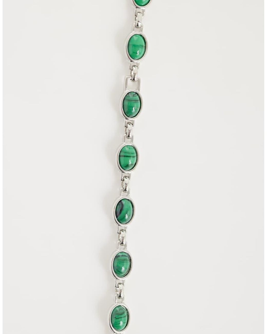 Reclaimed Vintage Blue And Malachite Neck Chain