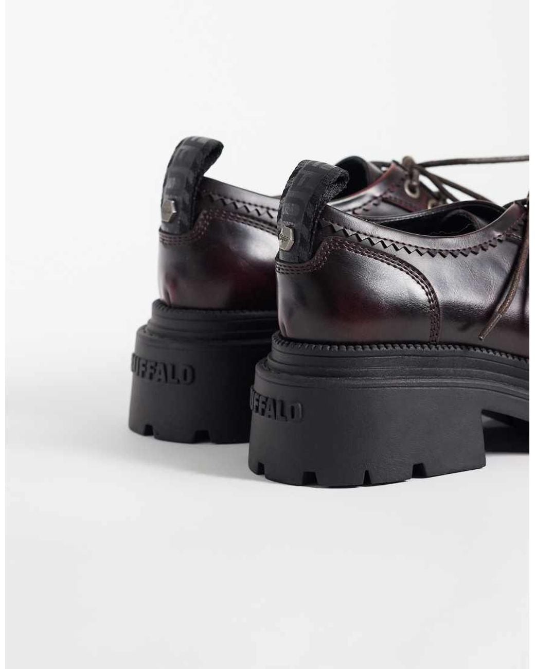 Buffalo Red Chunky Lace-Up Shoes
