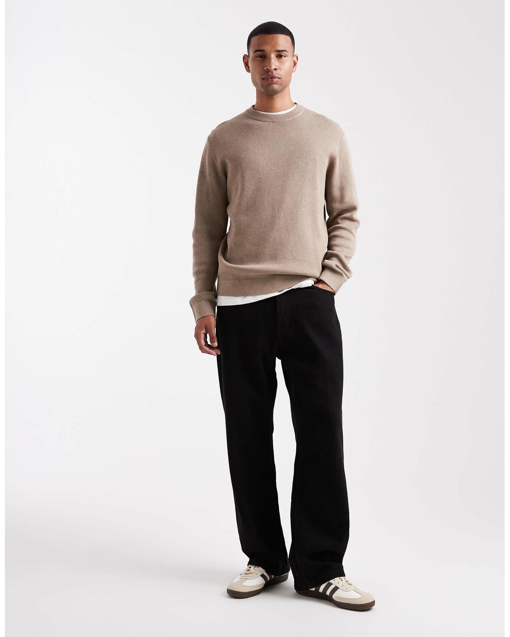 Jack & Jones Premium – strickpullover in Natural für Herren