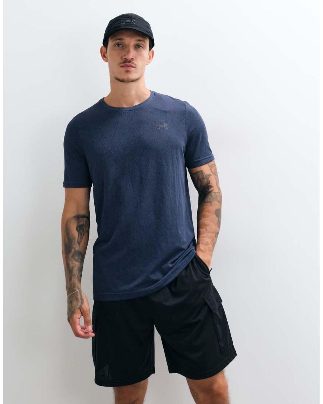 Under Armour Blue Vanish Seamless Novelty Short Sleeve T-shirt for men