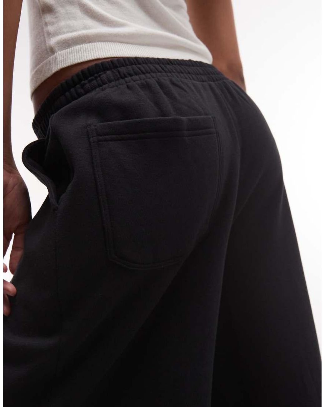 ASOS Black Wide Leg Jogger With Pleat