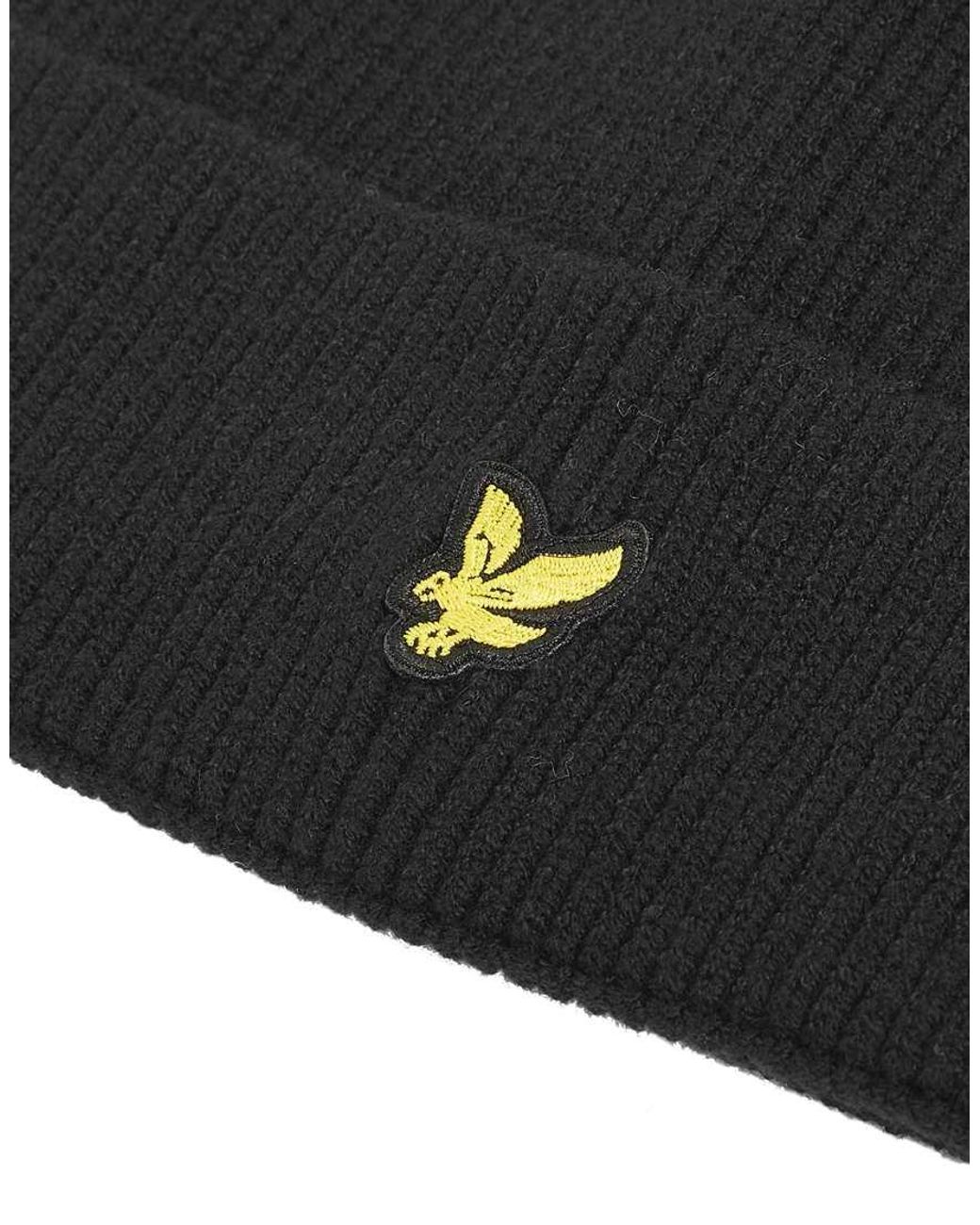 Lyle & Scott Black Headwear Beanie for men