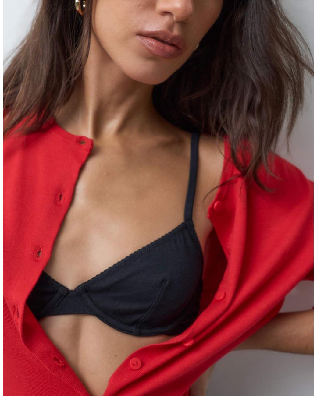 ASOS Red Cotton Underwire Bra