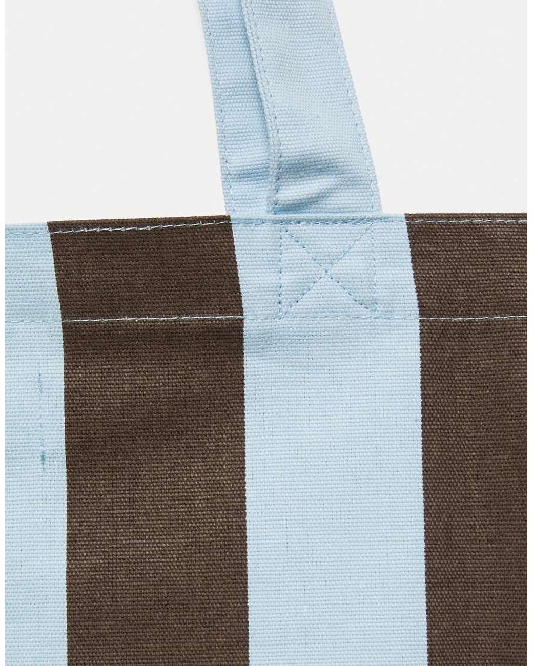Borsa Tote A Righe di Pull&Bear in Blue