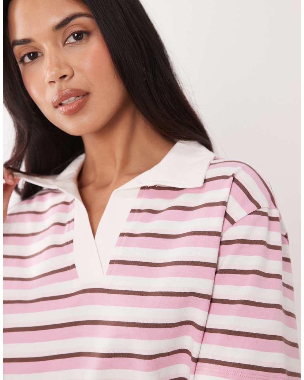 The Frolic Pink Exclusive Cotton Collared Polo Top
