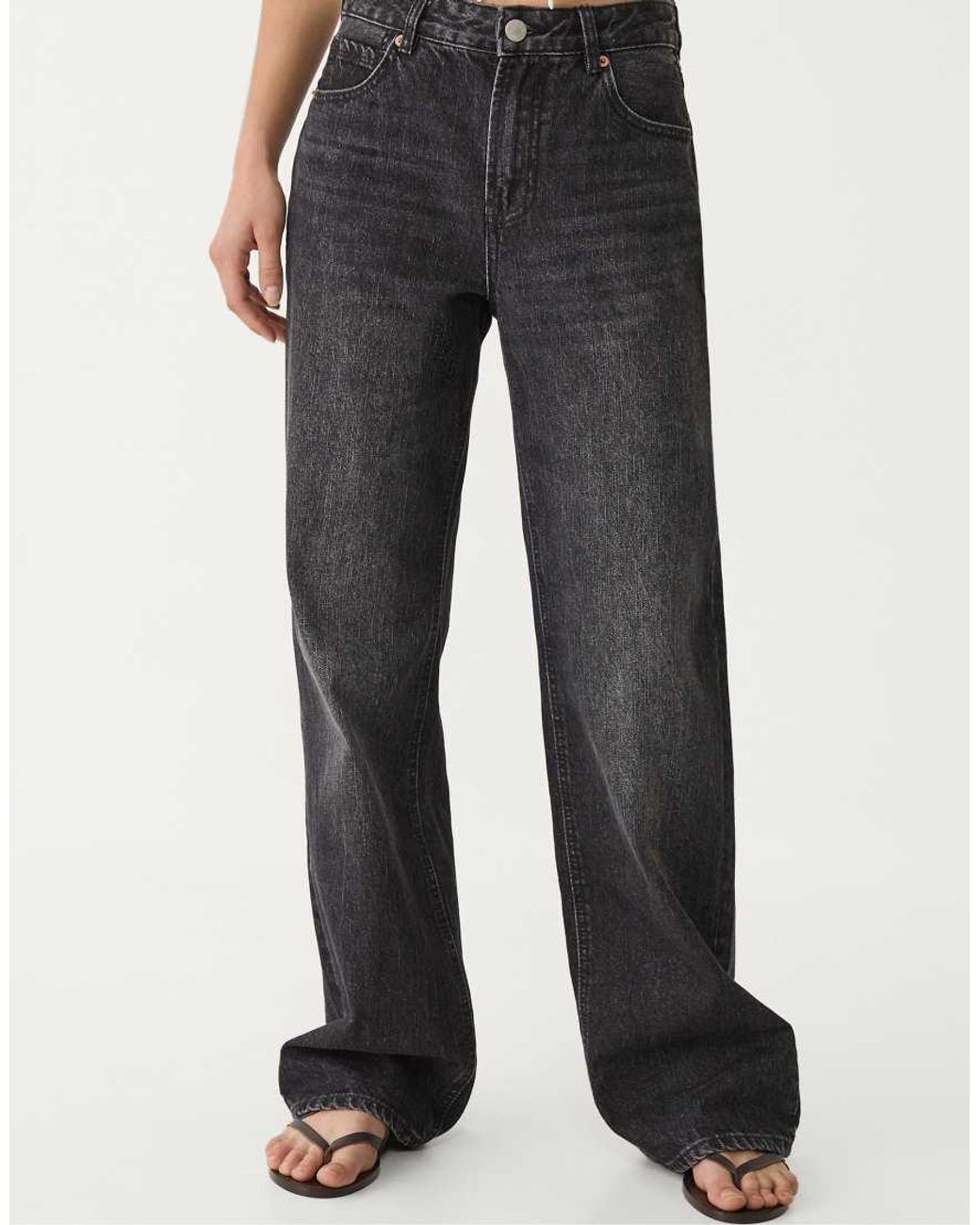 Stradivarius White Tall D92 Straight Wide-leg Jeans