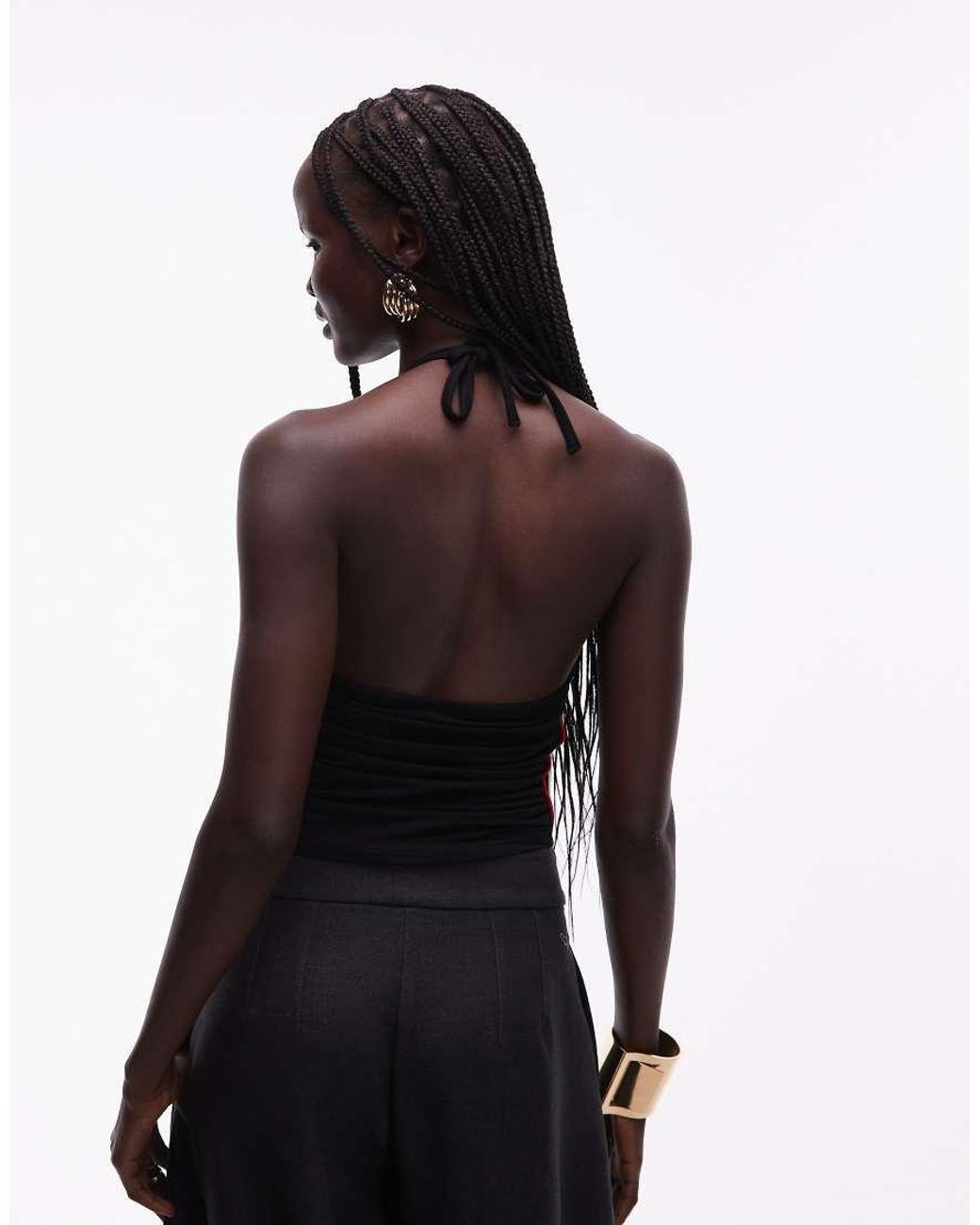 Abrand Jeans Black Halter Off Duty Top