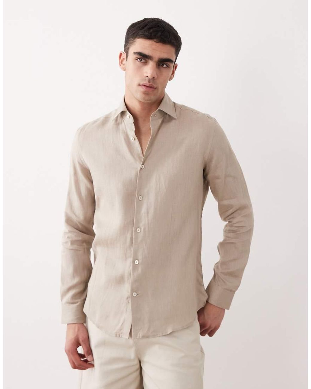 Mango Natural 100% Linen Relaxed Shirt for men