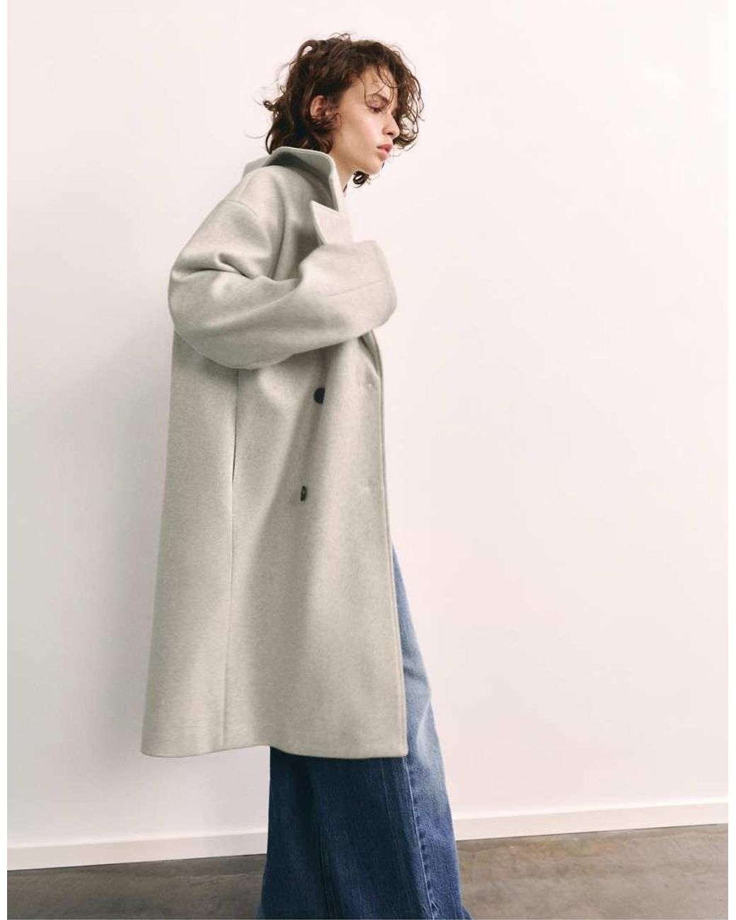 Pull&Bear Jas Met Dubbele Knoopsluiting in het Natural