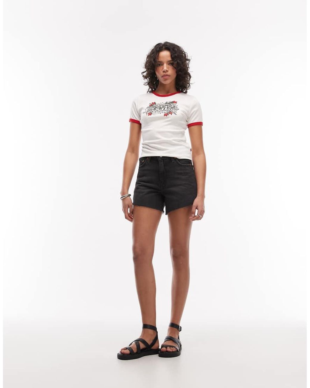 Levi's Black Ribcage Denim Shorts