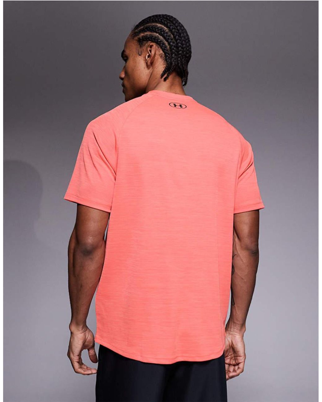 Under Armour Pink Tech Textu Short Sleeve T-shirt for men