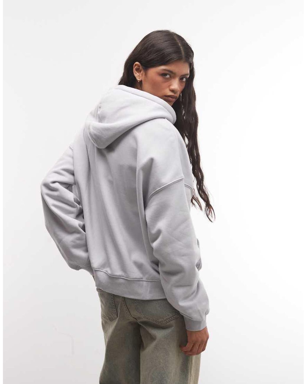 Sudadera Con Capucha Con Cremallera En Weekday de color Gray