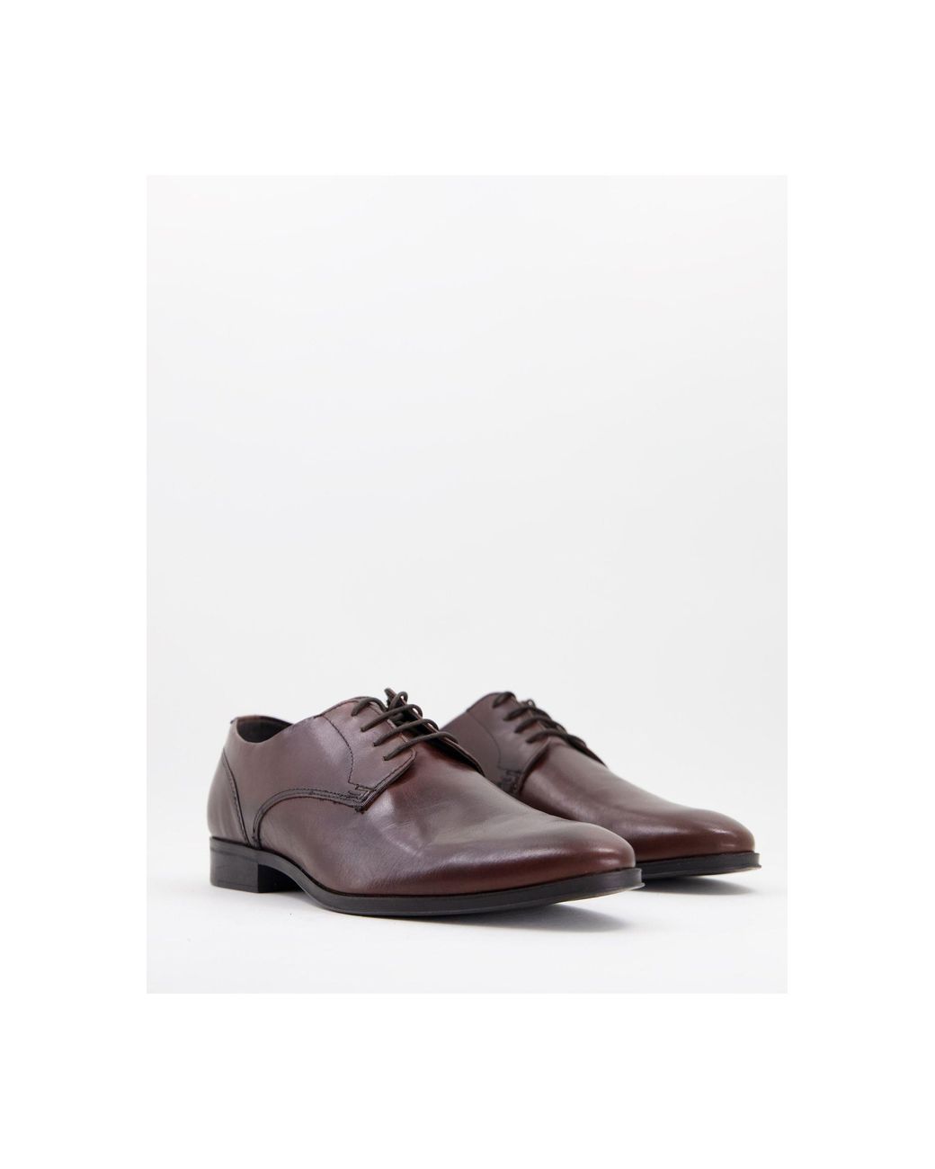 ASOS Leather Derby Shoes in Brown for Men - Lyst