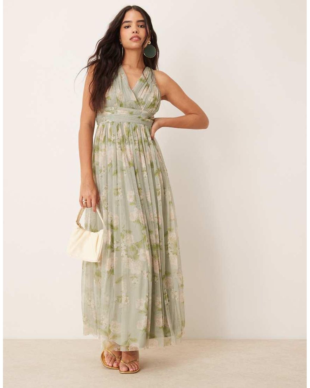 ANAYA Natural Open Back Bridesmaid Maxi Dress