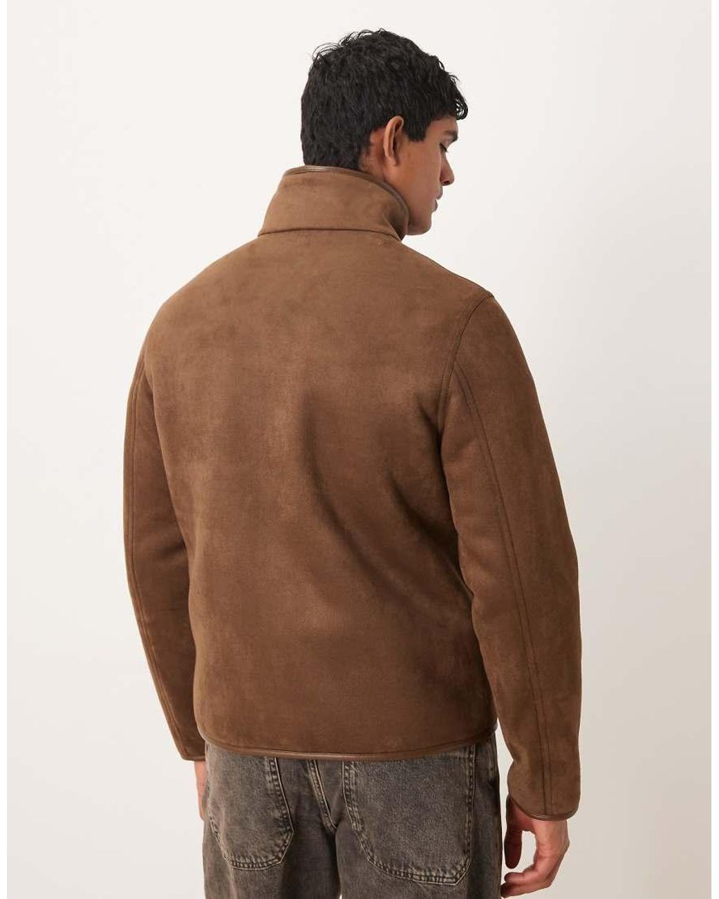 Mango Natural Relaxed Fit Borg Lined Jacket for men