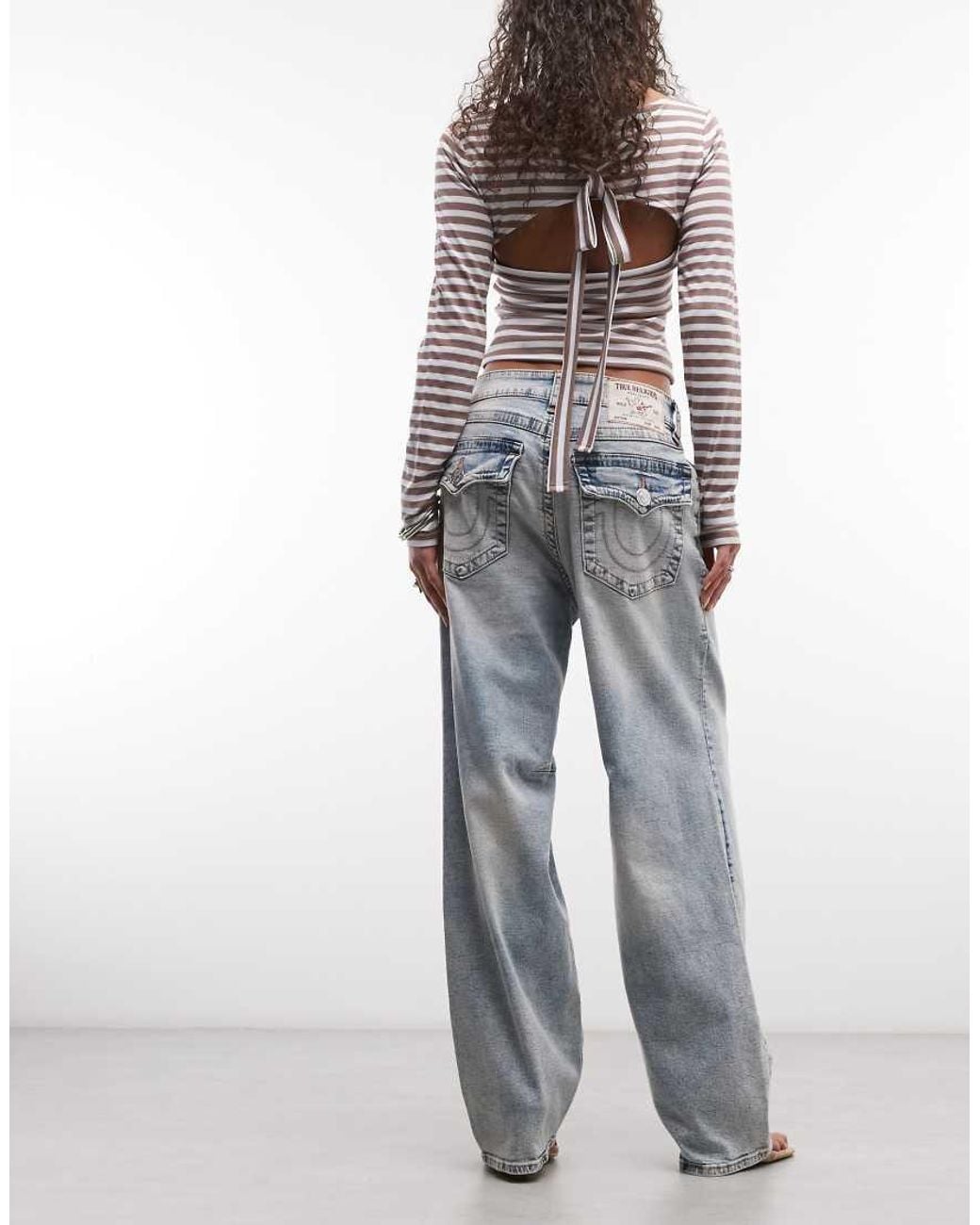 True Religion Gray Bailey Barrel Jeans