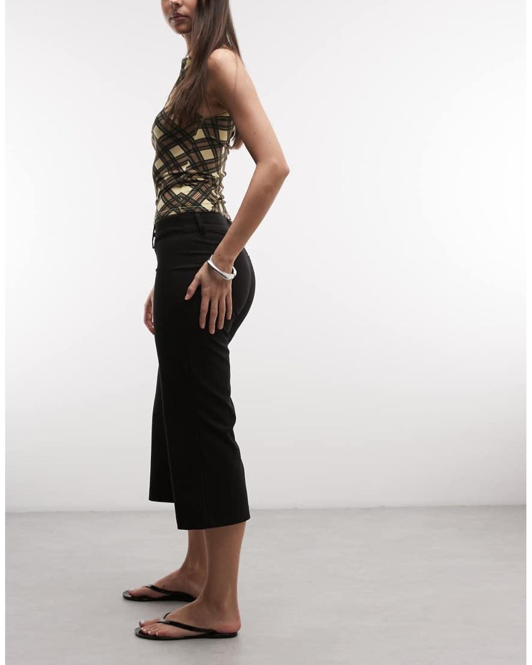 Weekday Black Cropped Tailored Trousers