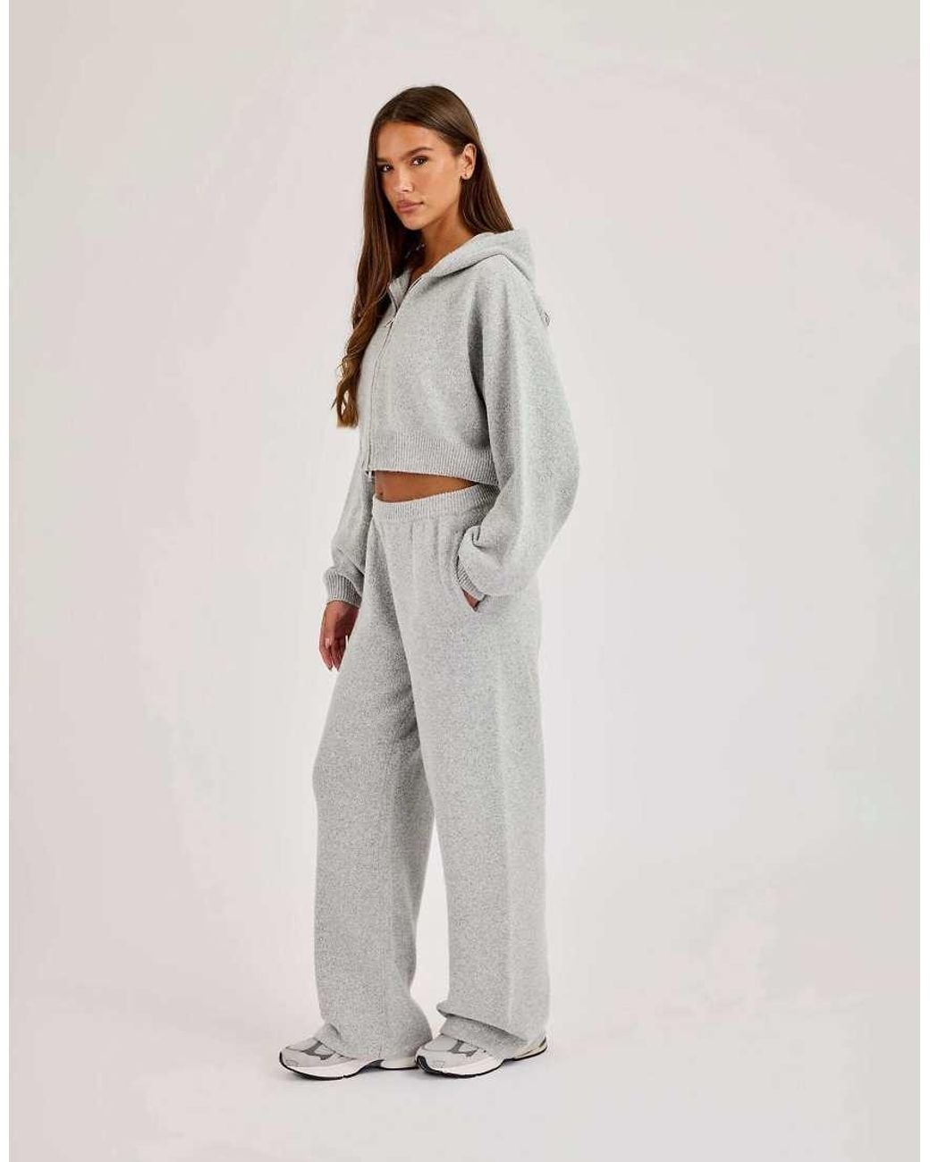 CERNUCCI Gray Knitted Logo Wide Leg Jogger