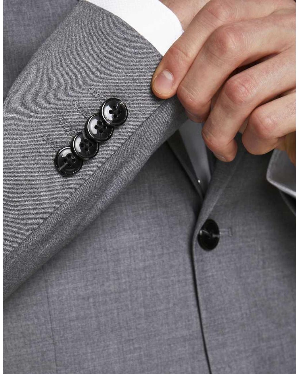 Jack & Jones Gray Franco Slim Fit Suit for men