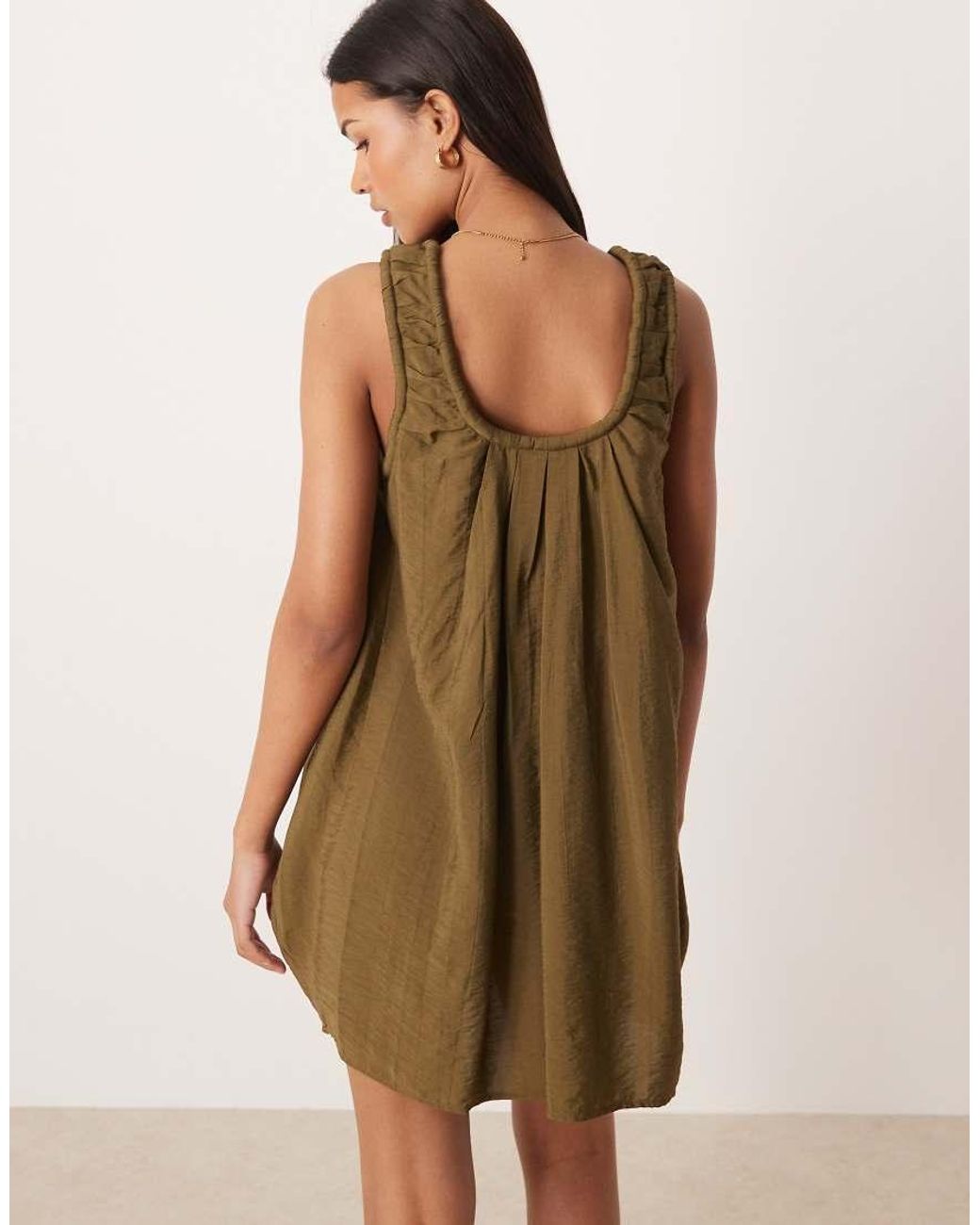ASOS Green Ruched Neck Mini Sundress