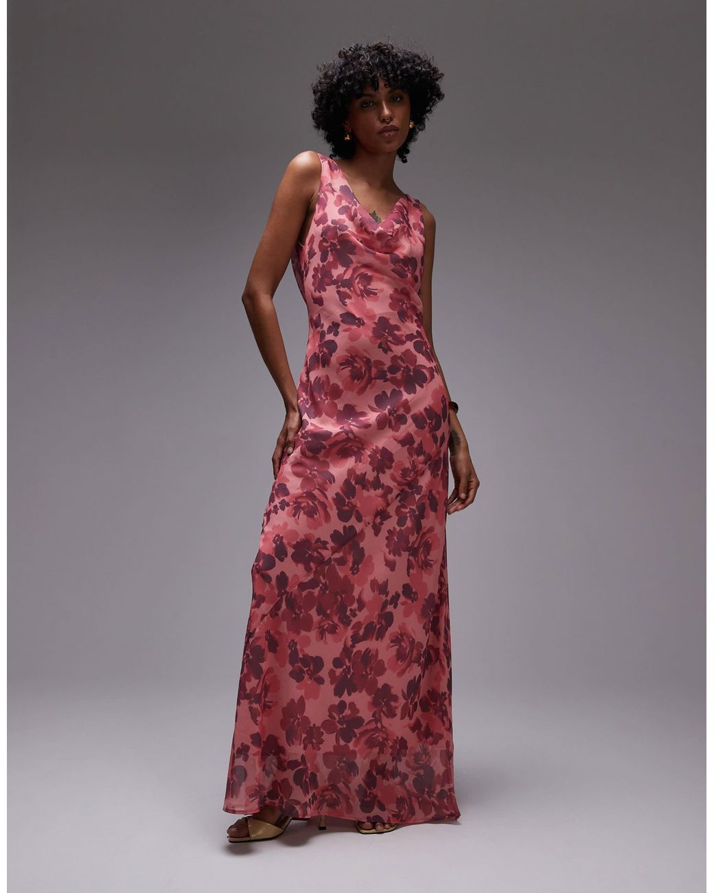 TOPSHOP Built Up Double Layered Cowl Neck Maxi Dress | Lyst TOPSHOP Built Up Double Layered Cowl Neck Maxi Dress | Lyst