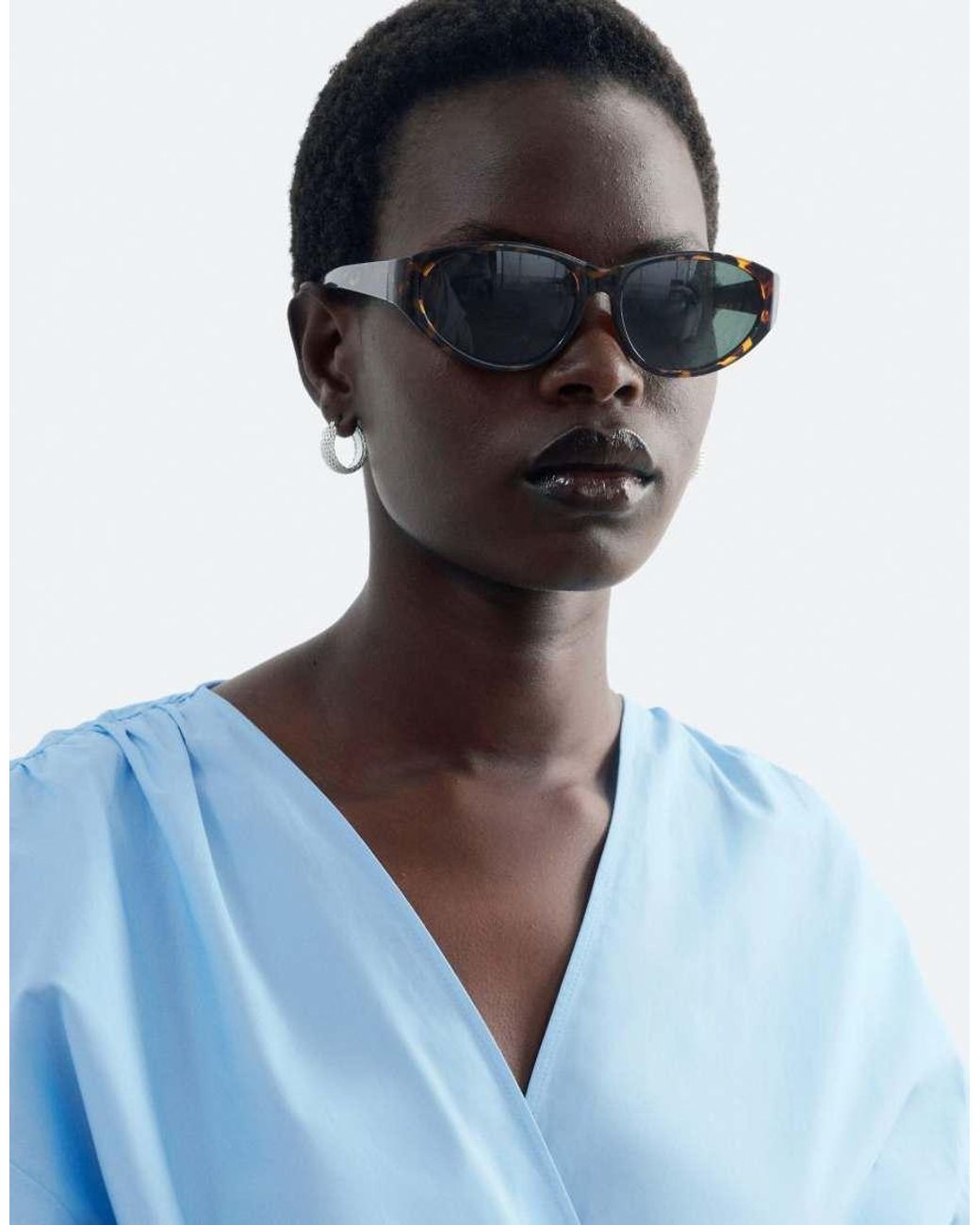 & Other Stories Blue Pure Cotton Cinch Waist Shirt