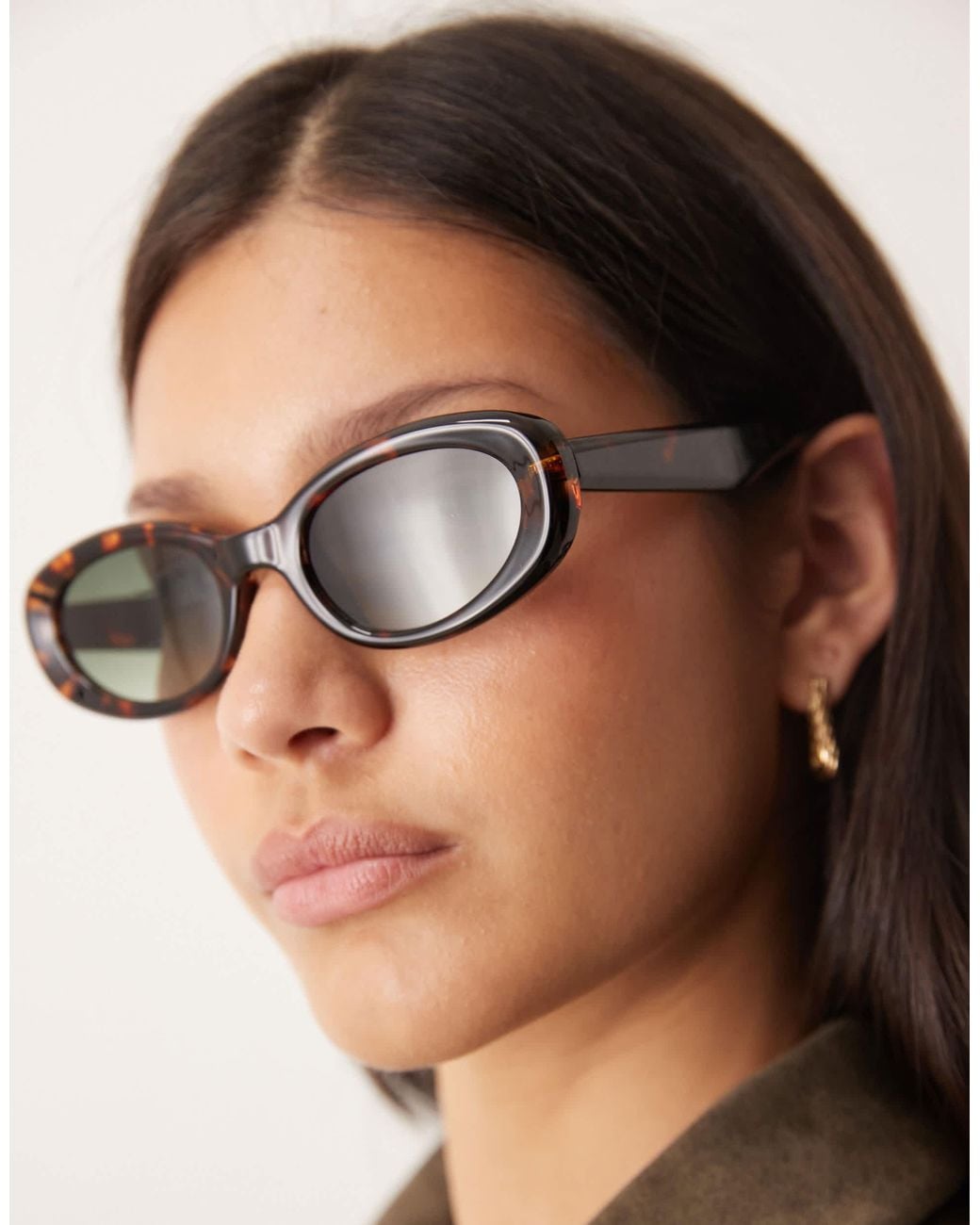 ASOS Brown Oval Sunglasses