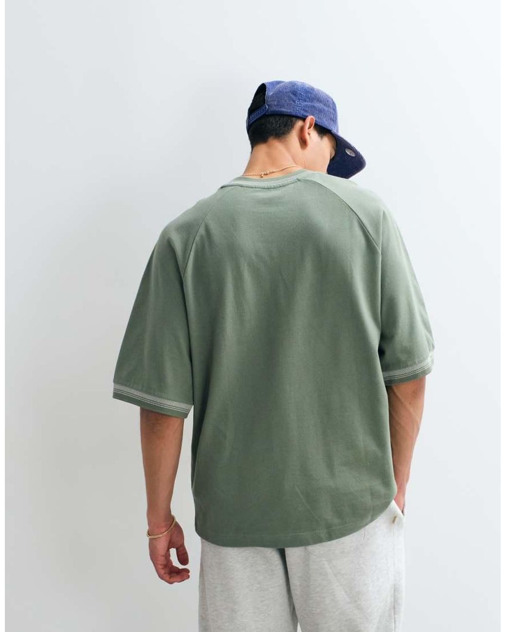 ASOS Green Heavyweight Oversized T-shirt for men
