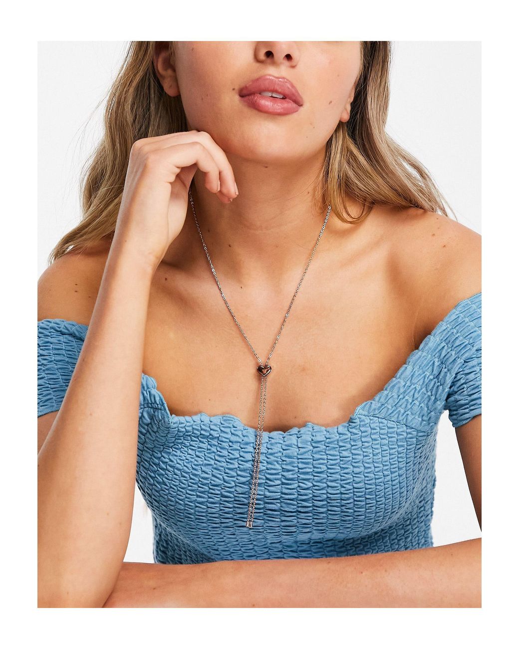Calvin Klein – feine halskette mit herz-anhänger in Blau | Lyst DE