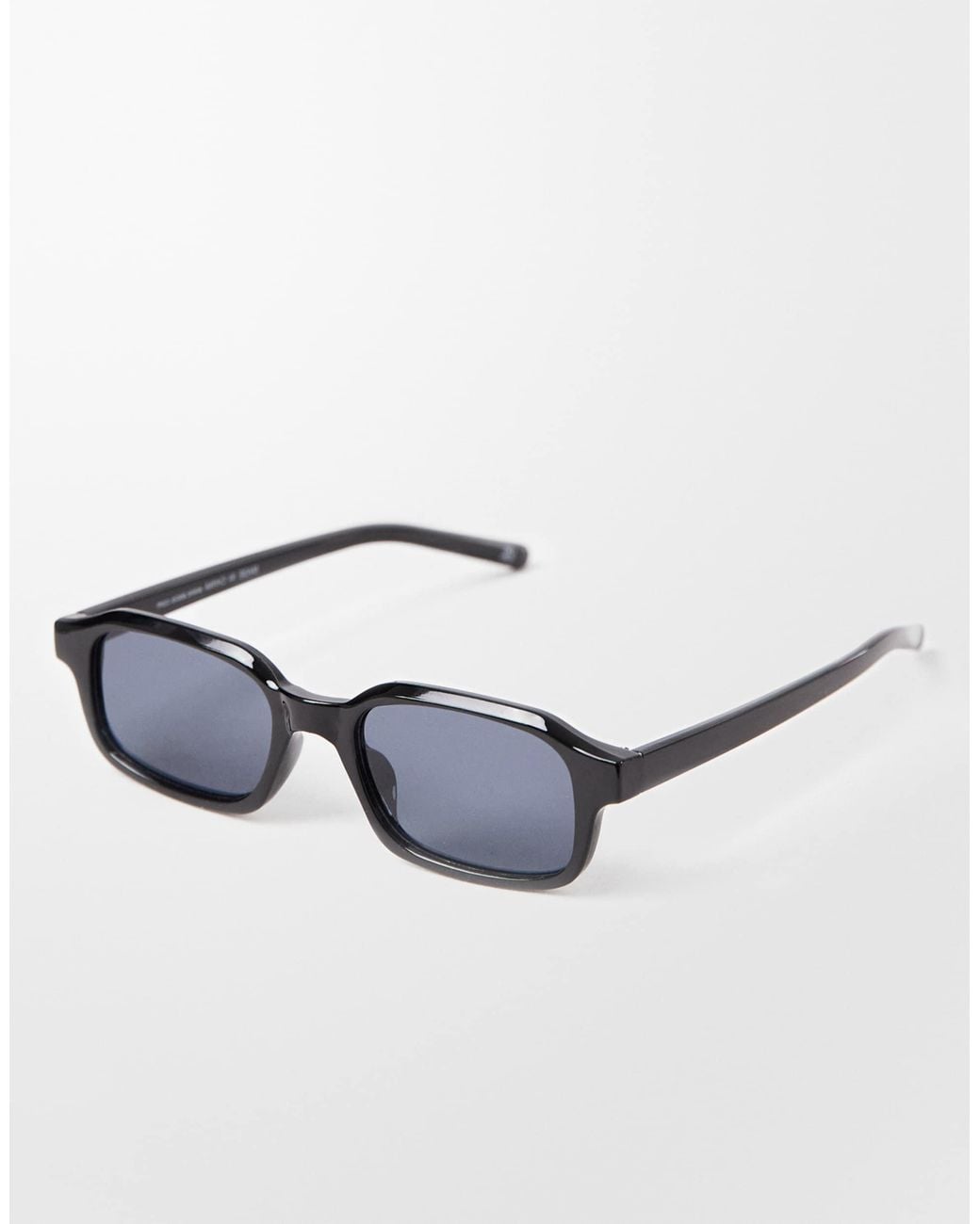 ASOS Gray Slim Rectangle Sunglasses for men