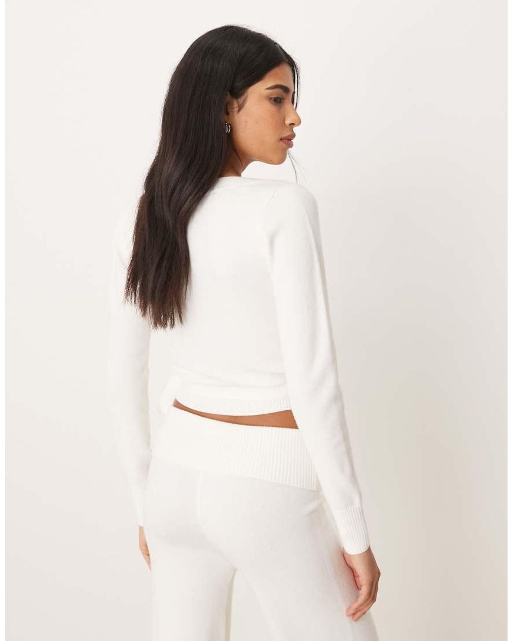 Hollister White Gilly Hicks Cosy Knit Multi-way Wrap Sweater Co-ord