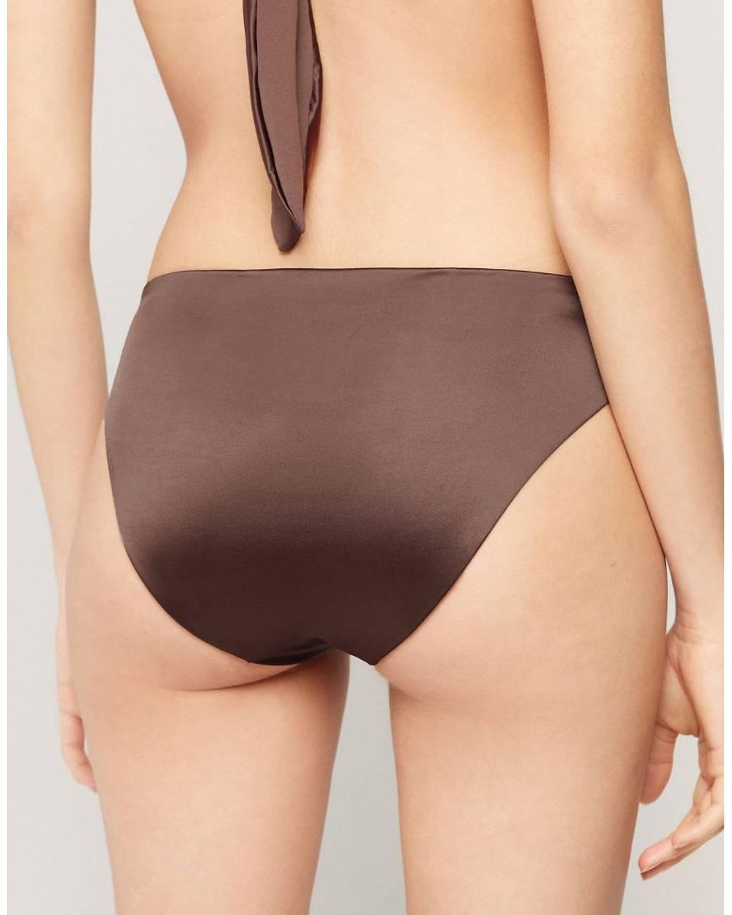 Tezenis Brown Choco Classic Shiny Glam Bikini Bottoms