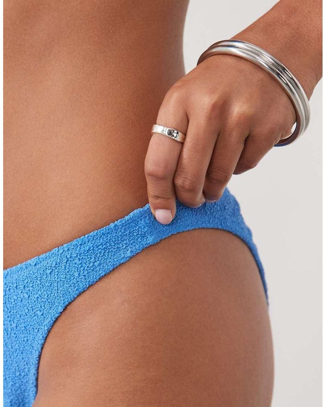 ARKET Blue Co-ord Crinkle Bikini Bottom